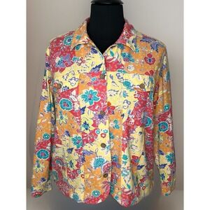 Coldwater Creek‎ Plus Unsized  Linen Blend Coastal  Granny Duster Jacket